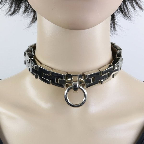 Glieder Halskette Halsfessel mit Schloß XL