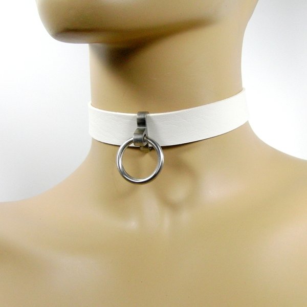 Weisses Wechsel Halsband für O-Ring Anhänger