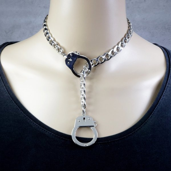 10mm Edelstahl Halskette mit Handschellen