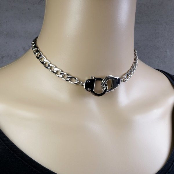 8mm Edelstahl Halskette mit Handschellen